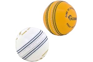 Kosma Cricket Incrediball Practice Balls (2 Pack- White, Yellow) Real Bounce Enable Players to Develop their playing Skills without the Risk of Injury
