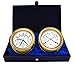 Produktbild MASTER-MARINER USA Aurora Collection, nautisches Lässt Windlass Geschenk Set, 14,9 cm Durchmesser Time & Tide Uhr und Komfort Meter Instrumente, Gold Tone Finish, Classic Weiß Zifferblatt