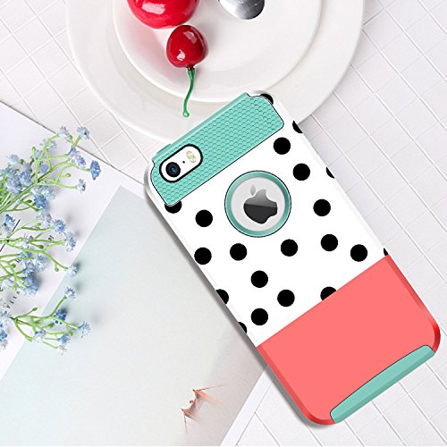 Funda iPhone SE  Funda iPhone 5S  Funda iPhone 5  BENTOBEN iPhone Case Ultra Delgada C  scara Cover Case Dura Flexible TPU   PC Doble Capa Antigolpes Forma Punto Protecci  n 360 Grados para Apple iPhone SE 5 5S 5  Azul y Naranja