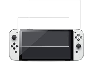 Witwar 2 Screen Protector Tempered Glass Compatible with Switch OLED, Clear Tempered Glass Protection Film Ultra Thin 9H Surface Hardness Scratch Resistant High Transparent Screen Protector 7 inches