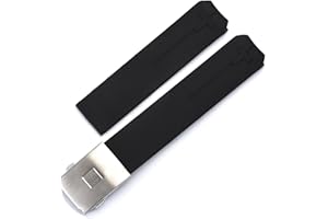 HEPUP Correa de reloj Tissot T-Touch T013 T047 de 20 mm de goma de silicona suave, color negro y naranja, correa de reloj deportiva impermeable T091 T013420A