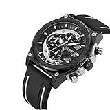 LLLS Men es Analogue Quartz Watch Sports Casual Fashion Waterproof mit Silikon Strap Chronograph Kalender