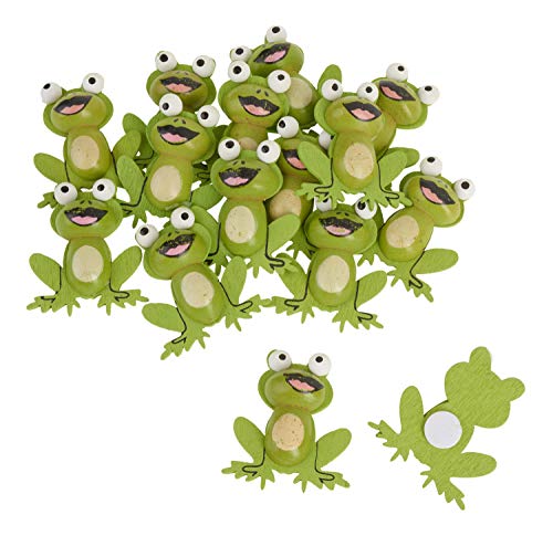 Preisvergleich Produktbild VBS 15 Holzstreuteile Froggy Frösche Frosch selbstklebend