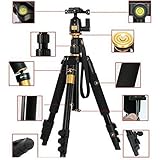 AFAITH Professional Stativ Tragbare Magnesium-Aluminiumlegierung Stativ Monopod & Kugelkopf SLR-Kamera SLR Camera Canon Nikon Pentax Sony Tripod Q-555