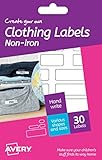 Avery HNI01 Create Your Own Washable Non-Iron Clothing Name Labels - White, Pack of 30
