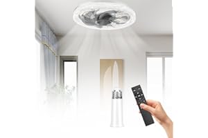 Anyingkai Lampe Ventilateur Plafond,Luminaire Ventilateur Plafonnier,Lustre Silencieux Silencieux Avec Lumiere et Telecommande,Ventilo Plafond Avec Lumière (Braun)