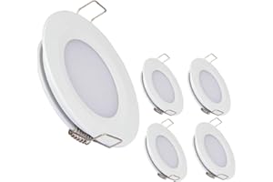 acegoo RV Boat Recessed Ceiling Light 4 Pack Super Slim LED Panel Light DC 12V 3W Full Aluminum Downlights, Warm White (White)