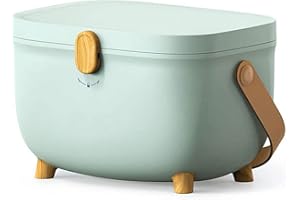 Domigard First Aid Storage Box, 10L Medicine Storage Box, Family Emergency Kit with Handle, Double Layer Lockable Medicine Box, Medicine Cabinet Organizer for Home School(Green)