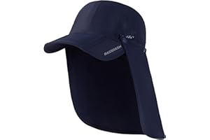 Bassdash UPF 50+ Foldable Fishing Hat Baseball Cap with Removable Neck Flap Portable for Men Women Golf Hiking