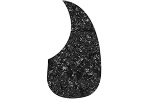 FLEOR Golpeador de guitarra acústica con forma de coma, autoadhesivo, material celuloide, placa para arañazos, color negro perla
