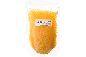 AKARZ Amarillo Cera de Abejas (105g) Orgánica Natural Pura para Bálsamos Labiales DIY Lociones Velas Pastillas de Cera de Abejas
