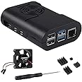 Raspberry Pi 4 Case, Raspberry Pi Case with Cooling Fan, Raspberry Pi 4 Heatsink for Raspberry Pi 4 Model B, Pi 4B, Pi 4