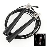 Color: negro Miryo-3M Cuerda De Saltar Longitud Ajustable Velocidad Negro de Alambre Comba Para Entrenamiento Deporte