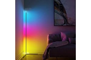 QJUZO Lampada da Terra LED, RGB Piantana da Terra Dimmerabile, Design Moderno Lampada da Letto, 20W Color Ambiance per Soggiorno Ufficio Camera da letto