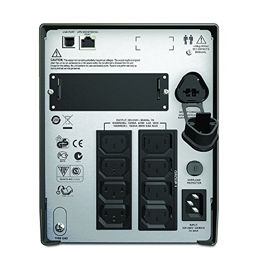 APC Smart-UPS SMT – Unterbrechungsfreie Stromversorgung 1.000VA – SMT1000I – Line Interactive, AVR, LCD Display, 8 Ausgänge IEC-C13, Shutdown Software - 2