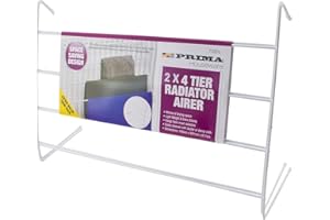 BARGAINS-GALORE Set Of 2 Radiator Airer - 4 Tier Rail To Dry Clothes | Indoor Cloth Rack, Hang Lightweight Towel Holder Laundry, Durable & Long Lasting, Strong Metal Hanger, Small Clothes Drying Rack - Space Saving