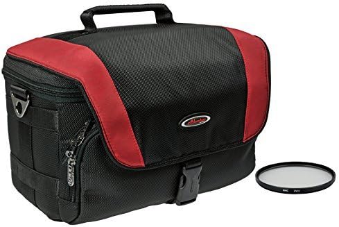 Photo Bag Camera Case Adventure Pro Red Black with UV Filter 40.5 mm for Sony Alpha 6000 5000 5100 6300 NEX-7 NEX-5 with 50 mm OSS