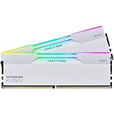KLEVV CRAS V RGB 64GB (2x32GB) 6000MHz CL30 INTEL XMP 3.0 &ndash; AMD EXPO DDR5 Brilliant White Ram (KD5BGUA80-60A300J)