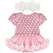 iiniim Baby Girls Newborn Infant Tutu Romper Outfit Clothing with Bowknot Hair Clips Headband Pink Polka Dots 3-6 Months
