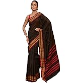 Very Much Indian Parampara Pure Cotton Saree in Regal Brown with Exclusive Zari Border & Pallu