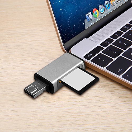 RicoRich 3-in-1 SD TF Kartenleser mit Adapter USB-A / Micro USB / USB-C Typ-C, SuperSpeed Memory Card Reader USB Kart enlesegerät für Micro SD/SDXC TF falten Kartee - 6