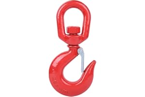 OUMEFAR Crochet de grue 5T Crochet d'oeil pivotant en acier allié avec crochet Crochet de levage pivotant Crochet rotatif rond pour le levage de l'usine de transport Port