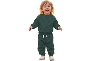 CM C&M WODRO Baby Outfit Jungen Mädchen Kleidung Kinder Sweatshirt + Hose Zweiteiler Set Neugeborene Babykleidung Einfarbig Pullover mit Taschen Bequeme Warme Herbst Langarmshirt