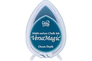 Tsukineko GD000057 VersaMagic Dew Drop Stempelkissen zum Stempeln-Blau, Ozeantiefe-klein-auf Wasserbasis-Archivieren, deckend, prägen-für dünnes Papier, Plastik, Ozean-Tiefe, pad size: 2,4 x 3,9 cm