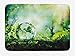 Produktbild World Bath Mat, Globe on Fresh Green Grass Morning in Forest Natural Reflection Environment Ecology, Plush Bathroom Decor Mat with Non Slip Backing, 23.6 L X 15.7 W Inches, Green Yellow