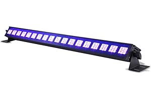 ‎BEAMZ BeamZ LCB48 UV Lampe Schwarzlichtlampe LED Bar 90 cm, 18 x 3 Watt, DMX, Soundmodus, UV Licht, Neonfarben Schwarzlicht Lampe, Discolicht Partylicht Blacklight, Neonparty, Disco, Bar, DJ - Schwarz