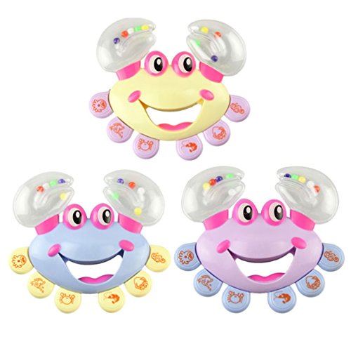 Tonsee® Baby Kid Plastic Hand Shaking Cartoon Crab Design Rattle Handbell Jingle Toy, Random Color