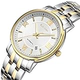 Automatische mechanische luxuri?se stahlgesch?ft herrenuhr, 100 m wasserdicht edle ultra dünne r?mische ziffer stilvolle mode klassische armbanduhr -D