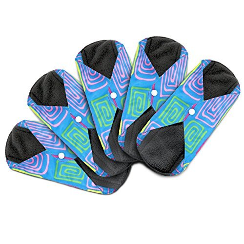 Preisvergleich Produktbild Dutchess Wiederverwendbar Slipeinlagen - der Stoff besteht aus Bambus Binden - Mittlere Blutung - Bambus x 5 - mit anthrazit Saugfähigkeit Ebene, damit auslaufen, Gerüche und Flecken