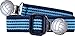 Playshoes Unisex - Kinder Gürtel 601211 Elastischer gestreifter Kindergürtel mit Fußball Clips, passend bei Größe 74-110, Gr., Blau (hellblau/marine)