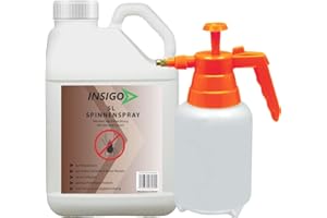 INSIGO Anti-Spinnen-Spray 5 Liter + 2 Liter Sprüher | Hochwirksam gegen Spinnen, Larven & Eier | Spinnen-Spray auf Wasserbasis | Fleckenfreies Spinnen-Mittel
