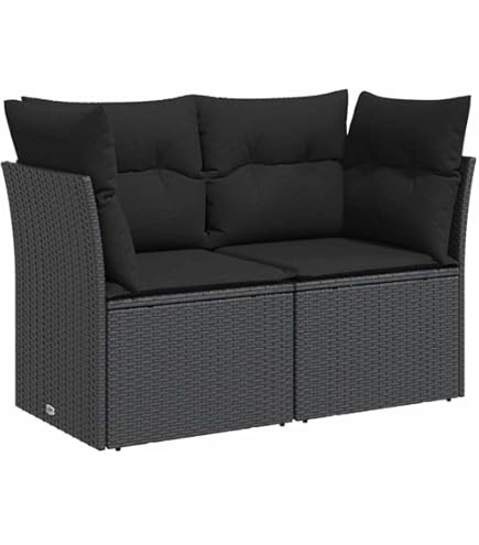 vidaXL Gartenhocker mit Kissen 4 STK., Sitzhocker mit Stahlrahmen, Fußhocker für Garten Terrasse, Hocker Gartenstuhl Gartenmöbel, Schwarz Poly Rattan vidaXL Gartenhocker mit Kissen 4 STK., Sitzhocker mit Stahlrahmen, Fußhocker für Garten Terrasse, Hocker Gartenstuhl Gartenmöbel, Schwarz Poly Rattan