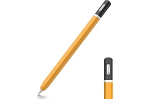 TRONWIN Apple Pencil 2nd Generation case, Silicone Apple Pencil 2 Sleeve Classic Pencil Design Cover Perfect Grip Skin Compatible with Apple Pencil 2nd Generation (Yellow)