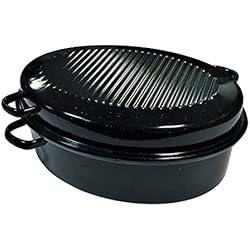 Kochstar 32711042 Cocotte Ovale 42cm sans Bague en Noir tacheté, Acier Inoxydable, 42 cm