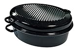 Kochstar 32711042 Cocotte Ovale 42cm sans Bague en Noir tacheté, Acier Inoxydable, 42 cm