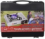 Único quemador QBAK MS-2500 - Cocina portátil, Negro y Plata