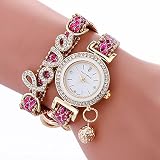 Juliyues Uhren Frauen,Armbanduhr für Weibliche Mädchen Damen Wickelarmband Uhren Edelstahl Quarz Armbanduhren
