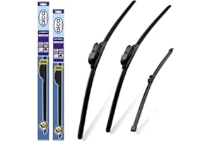 alca Germany Fits VW Polo 2005-2009 Set of 3 Windscreen Wiper Blades Super Flat Front Rear 21"19"TL 11"V ASF2119TL11V