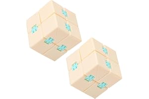 Umitive Infinity Cube, Unendlicher Würfel Anti Stress Spielzeug, Unendlicher Flip Würfel Dekompression Spielzeug, Tötungs Zeit Zappeln Spielwaren Stressabbau Würfel 2pcs,Gelb