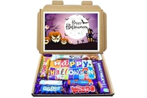 THE SWEET SHOPPE Happy Halloween Chocolate Hamper Sweet Box, Present for Scary Night, Trick or Treat, Chocolate Bar, Letter box Friendly