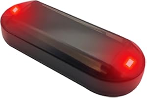 Fukamou Luce di allarme per auto finta - Allarmi per auto lampeggianti a LED falsi per furto Energia solare | Antifurto di sicurezza per auto impermeabile, dispositivo antifurto per auto a lunga