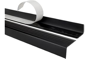 QUEST Narożnik schodowy, samoprzylepny, PCV i tworzywo sztuczne, antypoślizgowy profil schodowy, 40 x 25 mm, kolor czarny, 100 cm