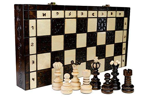 Wooden Magic PERLA XL - grande 41cm/16 adentro a mano juego de ajedrez clásico de madera