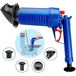 FWXQ Déboucheur canalisation nettoyage pompe haute pression outil de piston de toilette avec 4 adaptateurs pour WC cuisine salle de baignoire