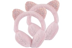 GALPADA 2 sztuki nauszników dla dzieci futrzane ocieplacze na uszy słodkie cekiny kocie uszy zwierzę nauszniki zimowe ciepłe outdoorowe nakrycie uszu opaska na czoło dla małych dzieci chłopców dziewczynek