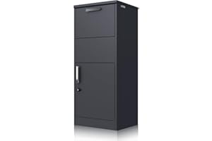 Zelsius Buzón de Correo para Paquetes Júpiter | Acero con Recubrimiento de Polvo | Color Antracita | con Tope de Retorno Integrado | Buzón de Paquetería | Montaje al Suelo